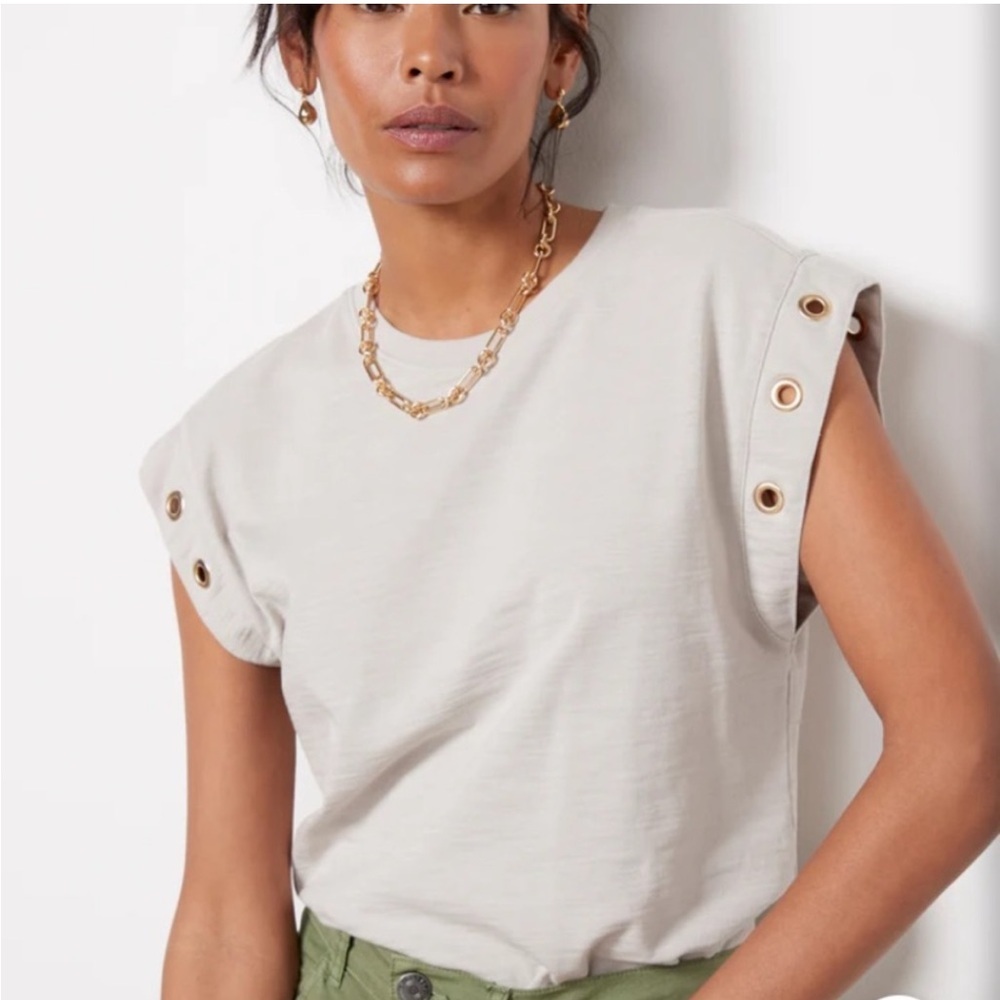 Nation LTD Oran Grommet Muscle Tee Pumice Gray XL